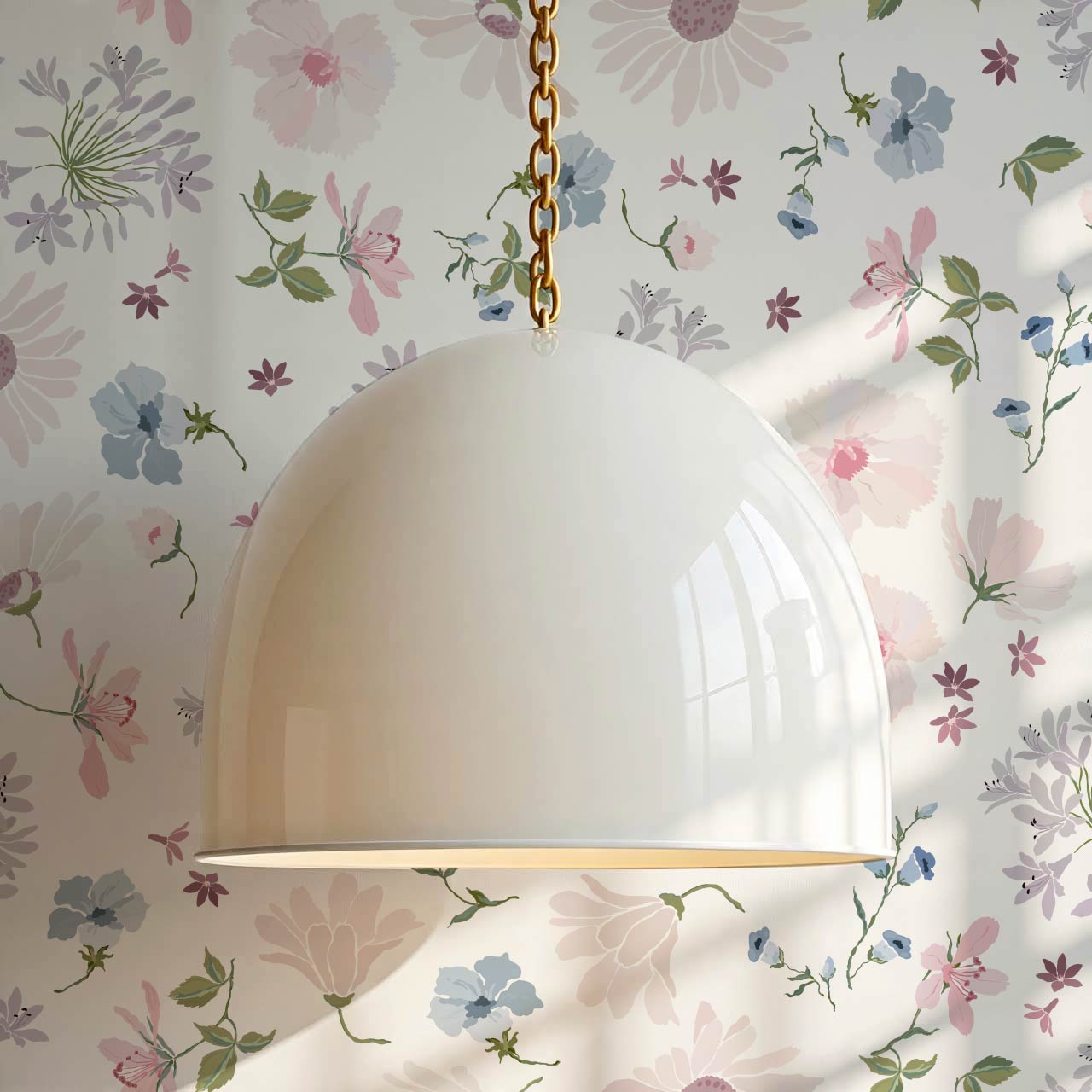 Yolanda Pastel Meadow Off White Wallpaper