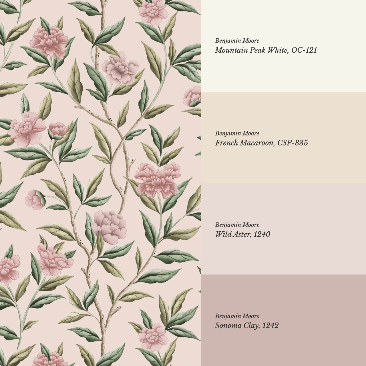 Yvette Peony Whisper Chinoiserie Berry Mauve Wallpaper