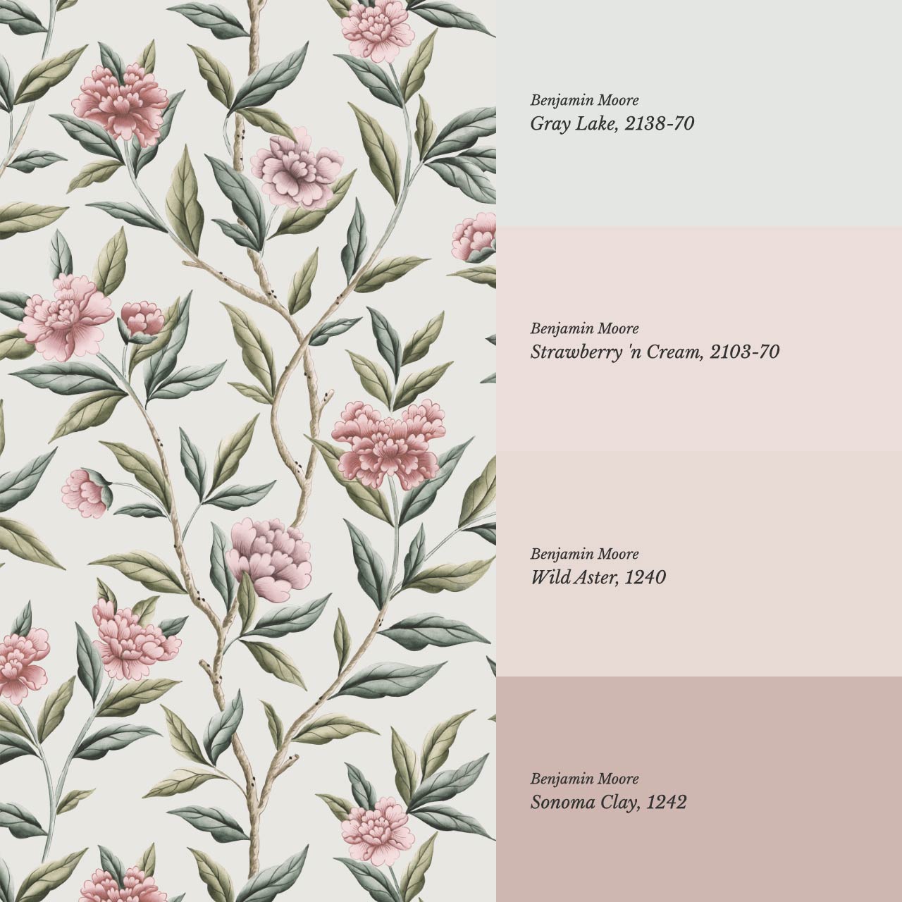 Yvette Peony Whisper Chinoiserie Ivory Mauve Wallpaper