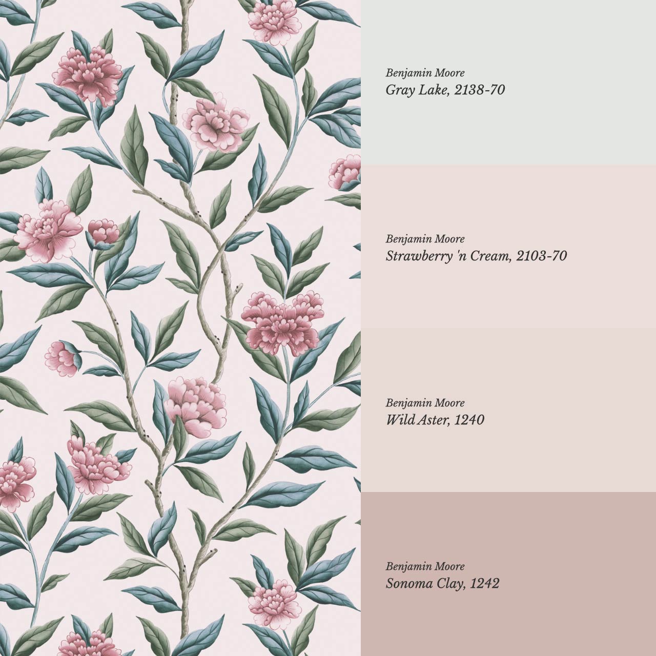 Yvette Peony Whisper Chinoiserie Blush Pink Wallpaper