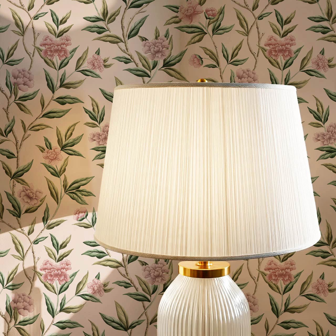 Yvette Peony Whisper Chinoiserie Berry Mauve Wallpaper