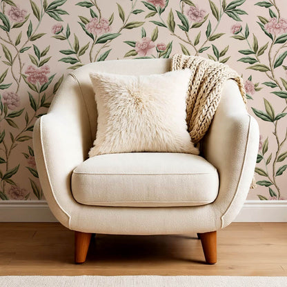 Yvette Peony Whisper Chinoiserie Berry Mauve Wallpaper