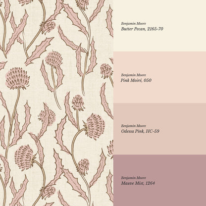 Zara Thistle Blooms Blush Wallpaper