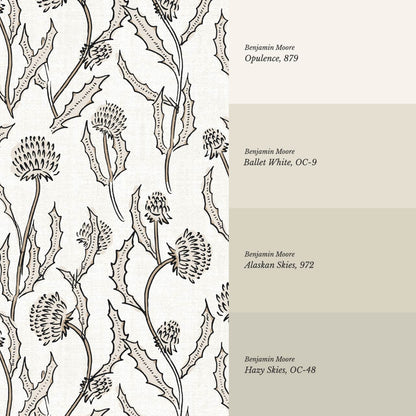 Zara Thistle Blooms Parchment Wallpaper