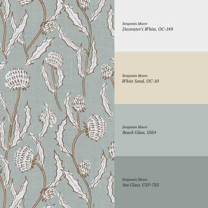 Zara Thistle Blooms Sea Glass Wallpaper