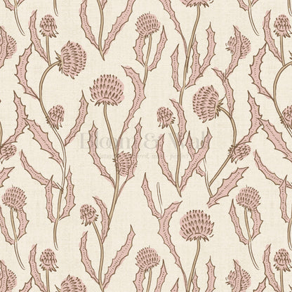 Zara Thistle Blooms Blush Wallpaper