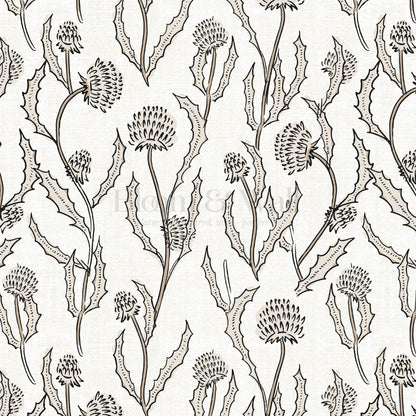 Zara Thistle Blooms Parchment Wallpaper