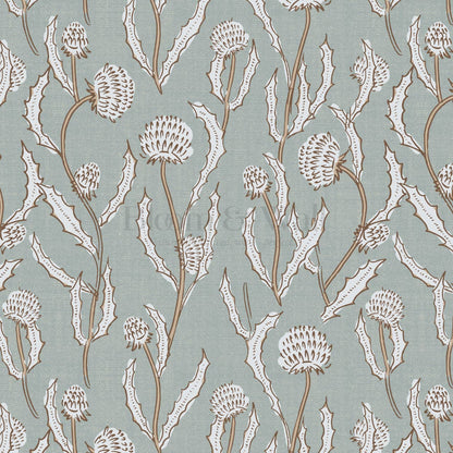 Zara Thistle Blooms Sea Glass Wallpaper