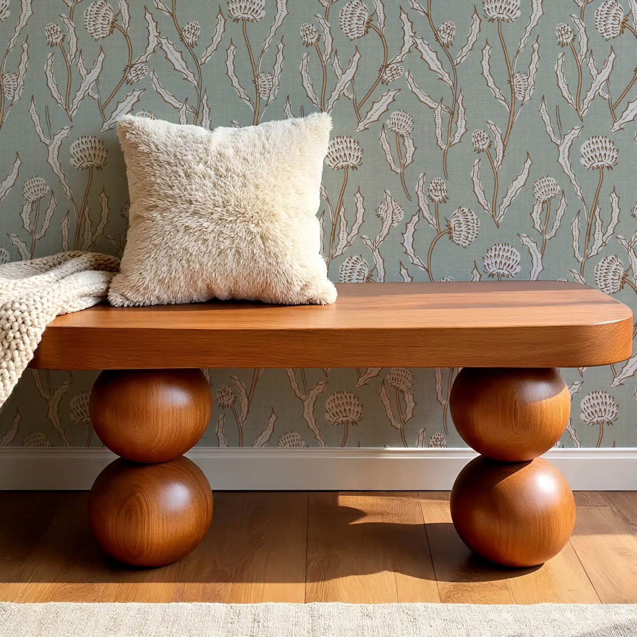 Zara Thistle Blooms Sea Glass Wallpaper