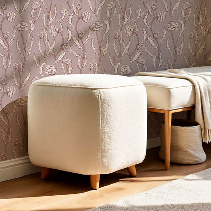 Zara Thistle Blooms Deep Mauve Wallpaper