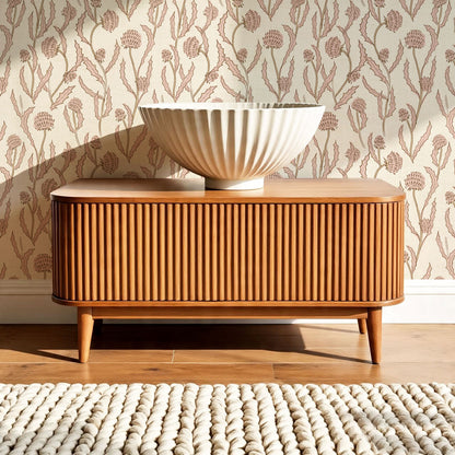 Zara Thistle Blooms Blush Wallpaper