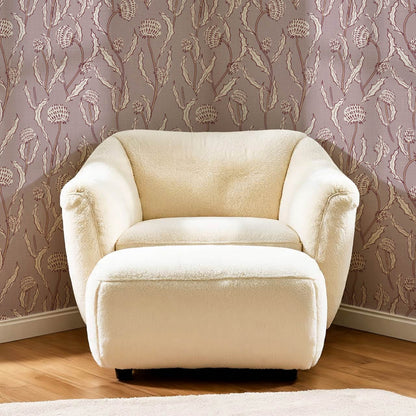 Zara Thistle Blooms Deep Mauve Wallpaper