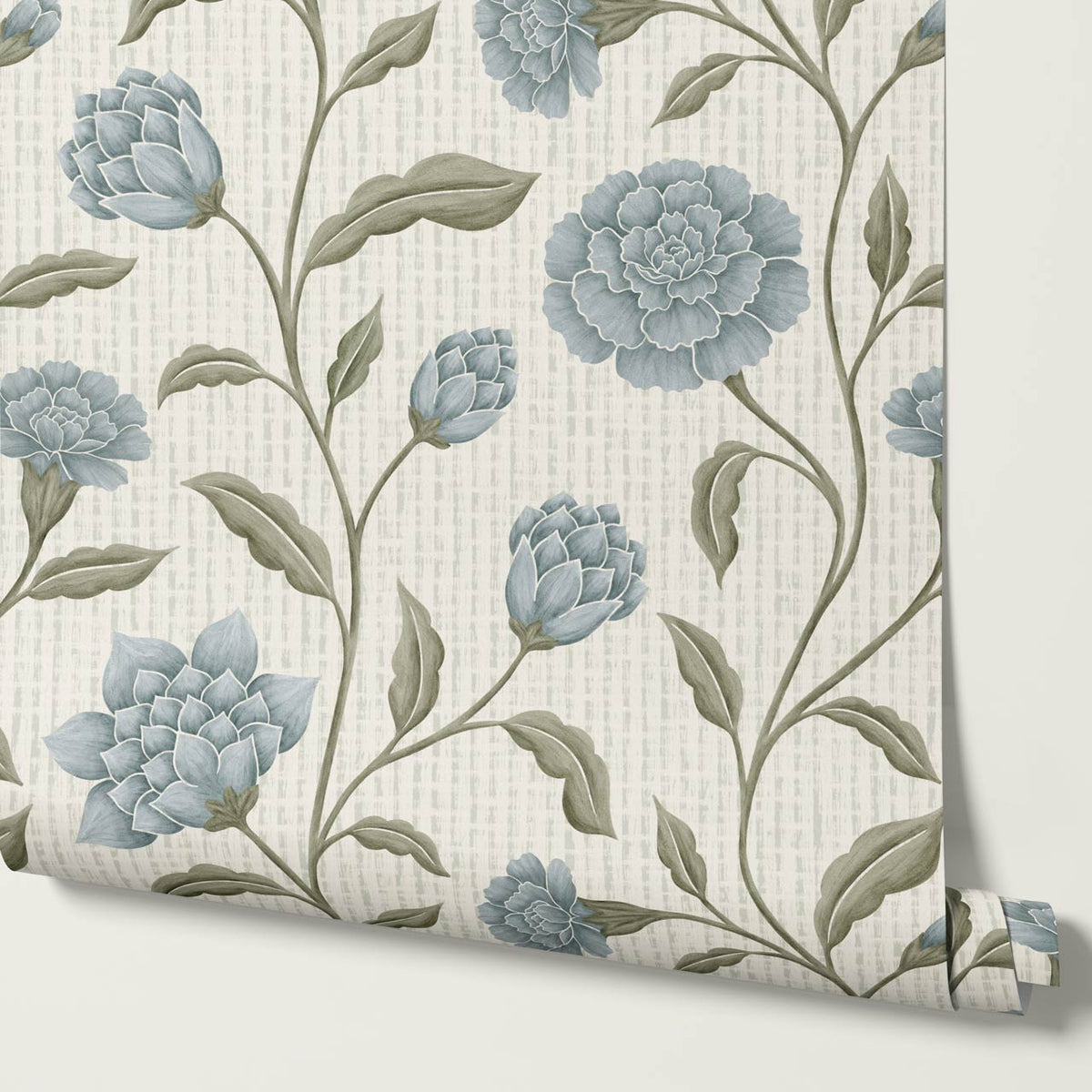 Zayda Bloomery Bone Sky Sage Wallpaper