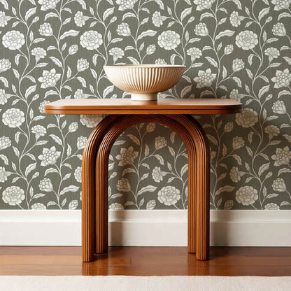Zayda Bloomery Deep Olive Smoke Wallpaper