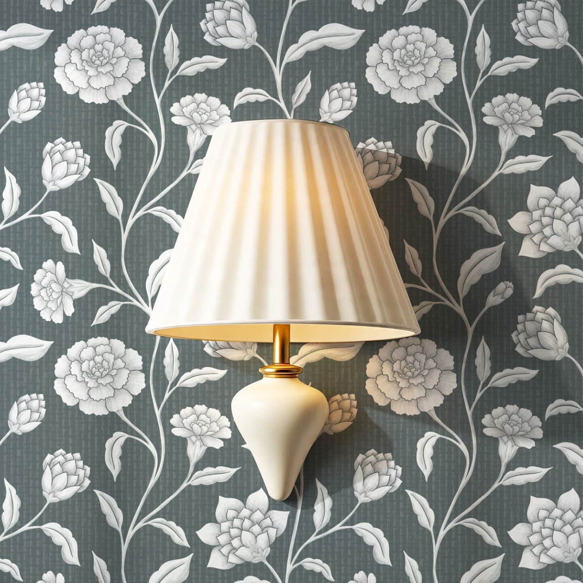 Zayda Bloomery Slate Smoke Wallpaper