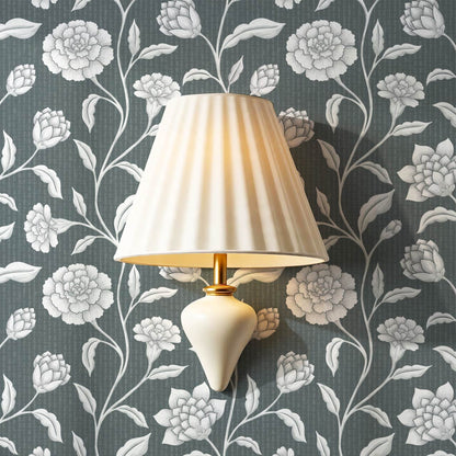 Zayda Bloomery Slate Smoke Wallpaper