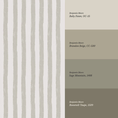 Zelda Brush Stroke Stripes Taupe Wallpaper