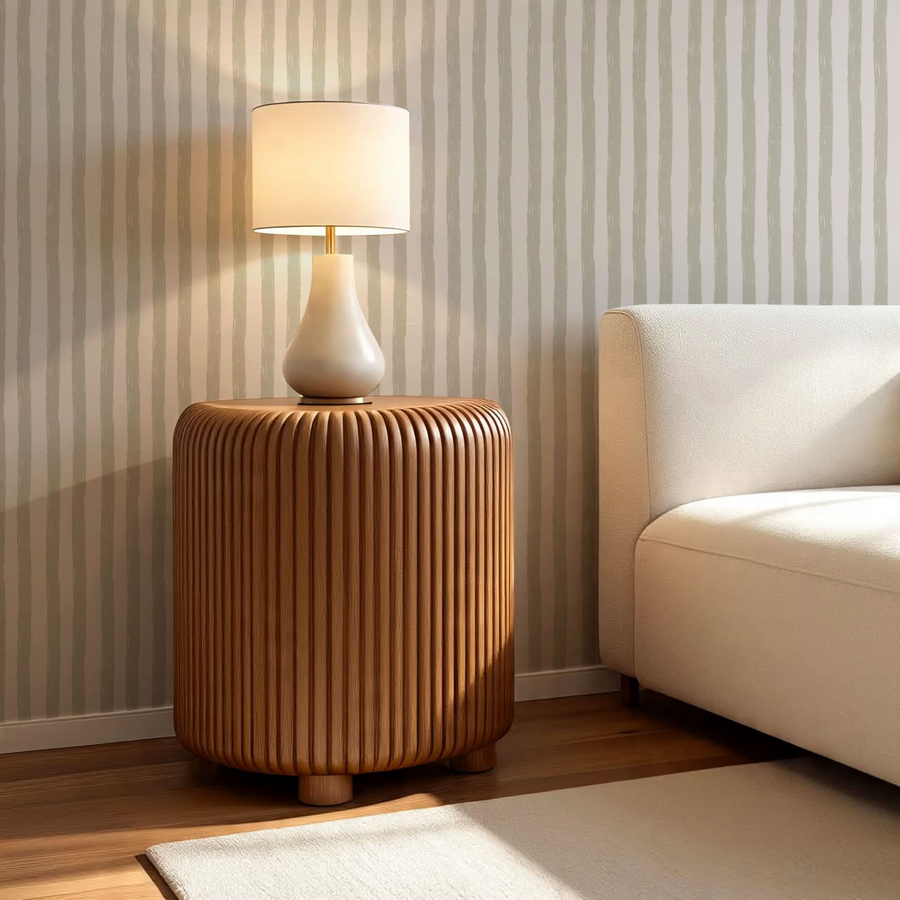Zelda Brush Stroke Stripes Taupe Wallpaper