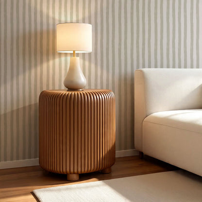 Zelda Brush Stroke Stripes Taupe Wallpaper