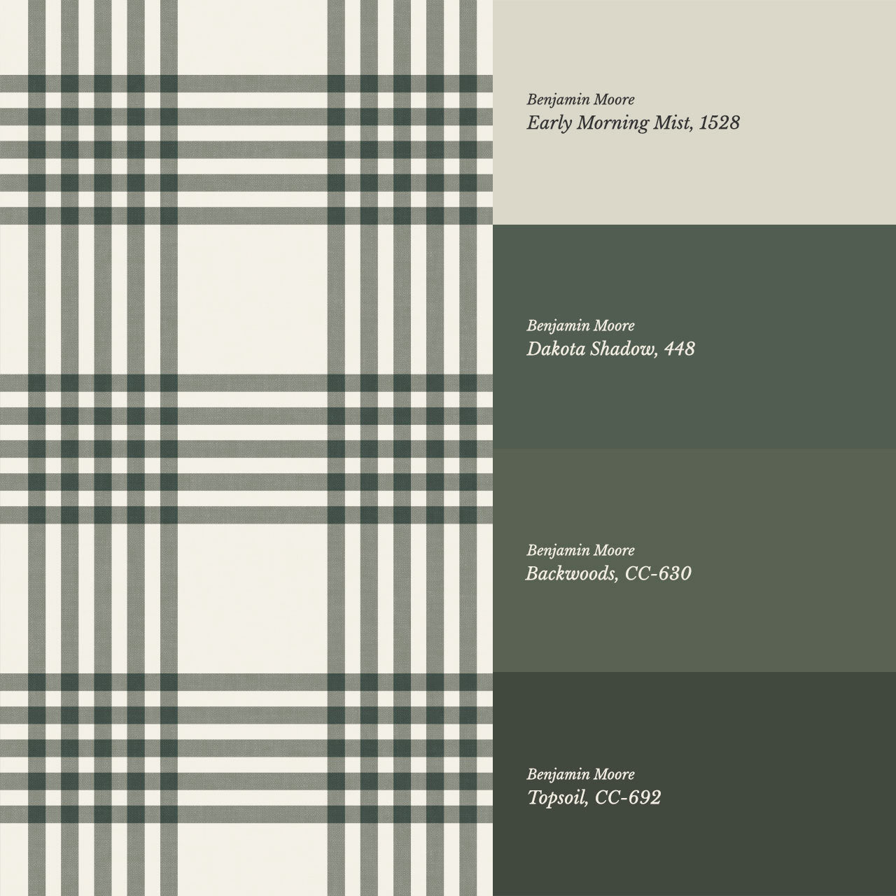 Zoe Tartan Plaid Check Forest Cream Wallpaper