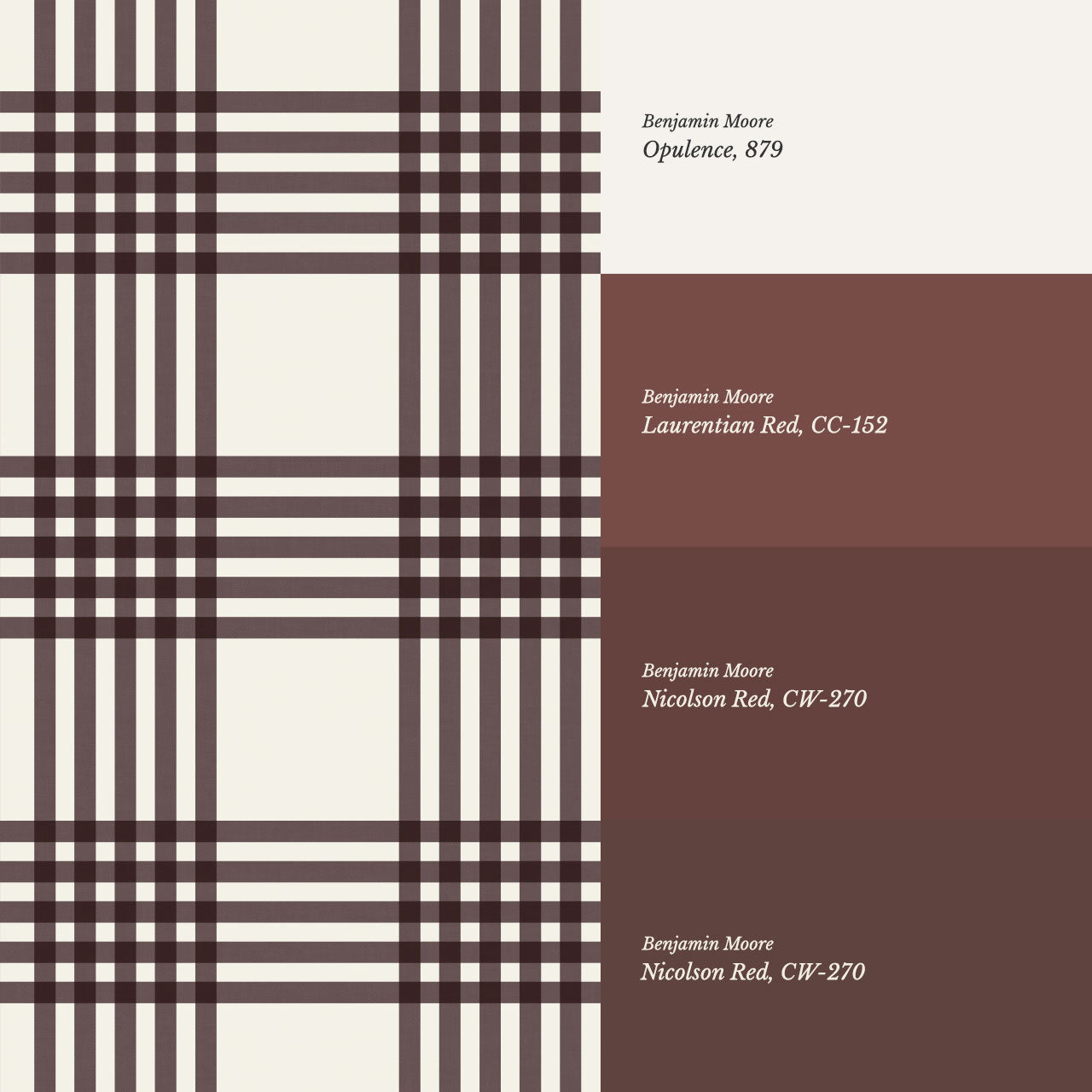 Zoe Tartan Plaid Check Maroon Cream Wallpaper