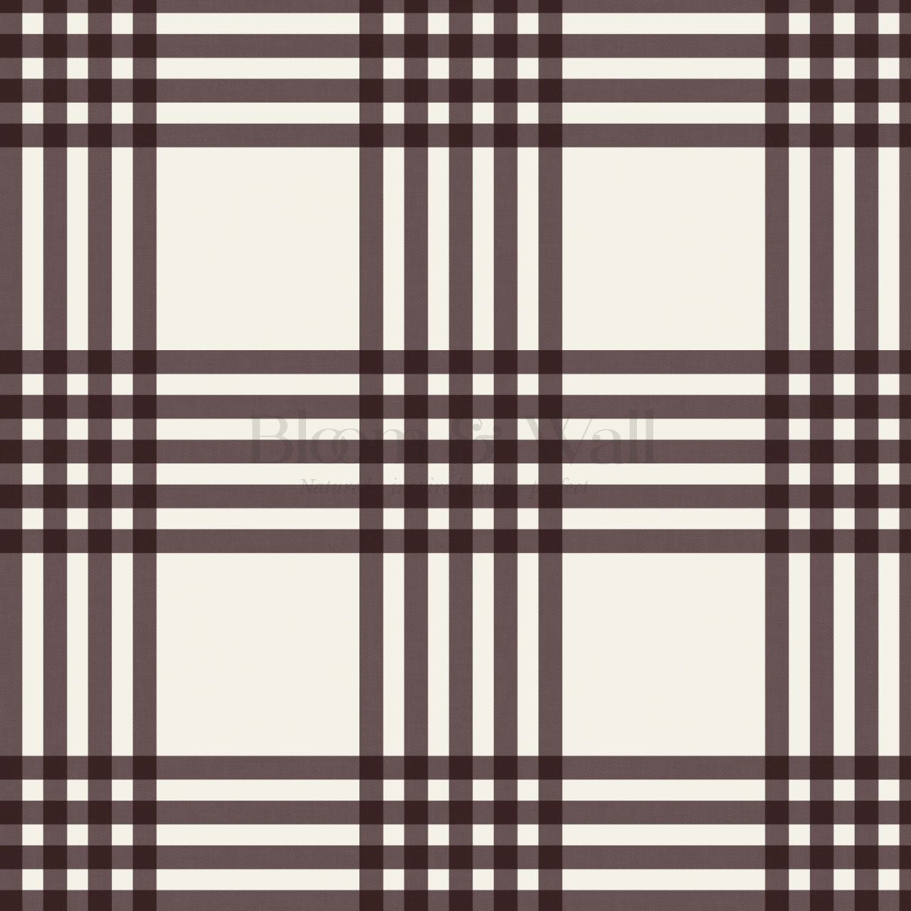 Zoe Tartan Plaid Check Maroon Cream Wallpaper