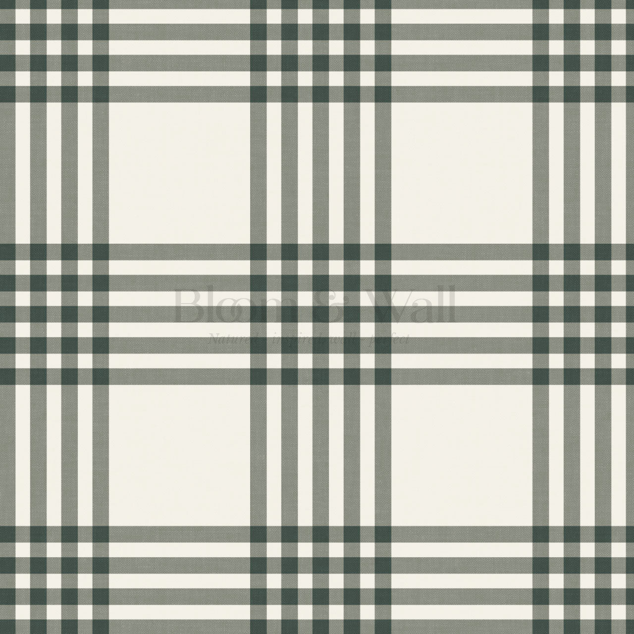 Zoe Tartan Plaid Check Forest Cream Wallpaper