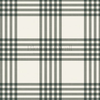 Zoe Tartan Plaid Check Forest Cream Wallpaper