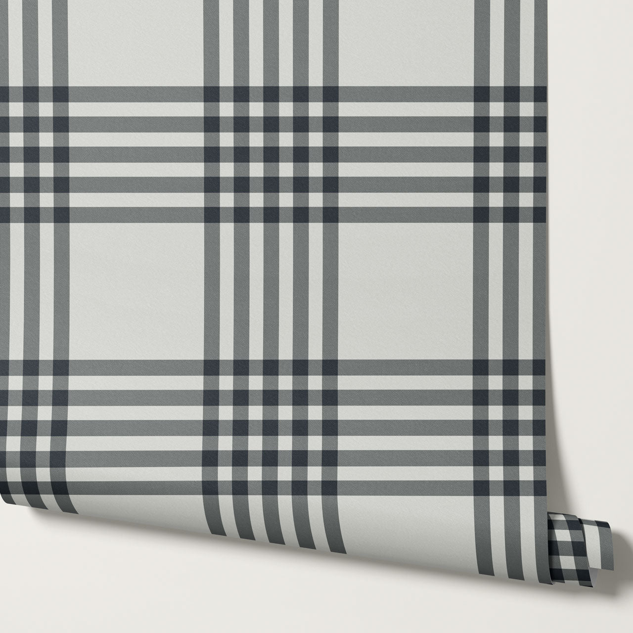 Zoe Tartan Plaid Check Slate Grey Wallpaper