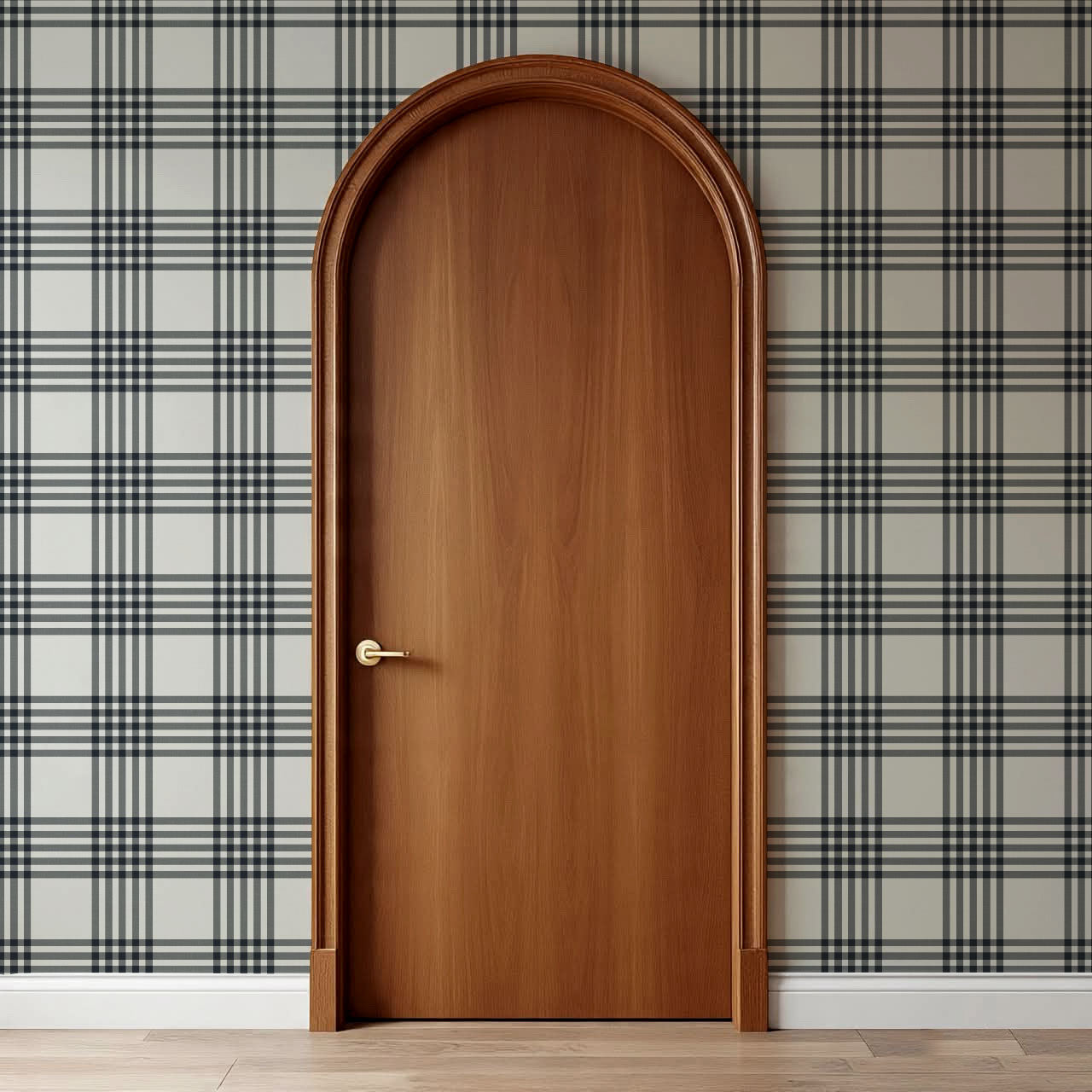Zoe Tartan Plaid Check Slate Grey Wallpaper