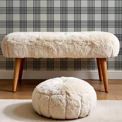 Zoe Tartan Plaid Check Slate Grey Wallpaper
