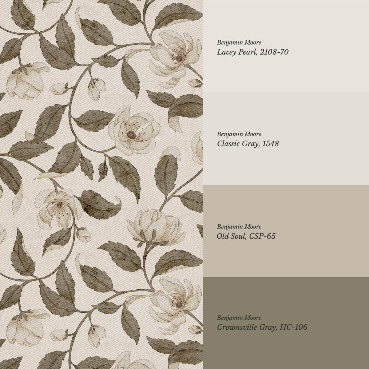 Zoona Garden Ramble Neutral Bone Brown Wallpaper