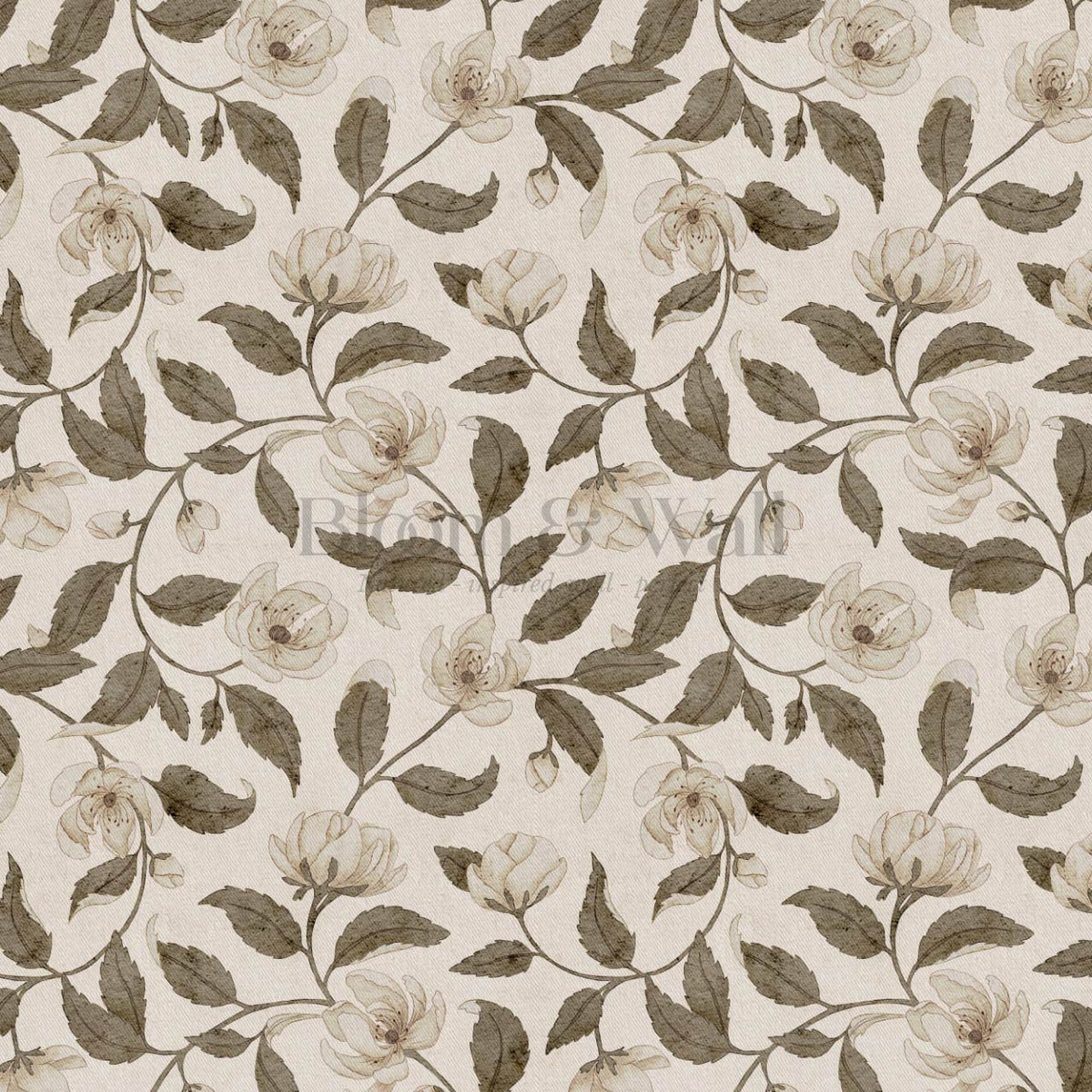 Zoona Garden Ramble Neutral Bone Brown Wallpaper