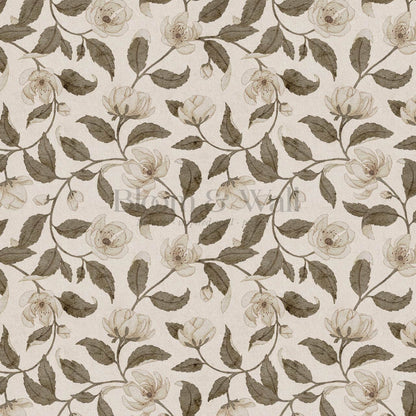 Zoona Garden Ramble Neutral Bone Brown Wallpaper