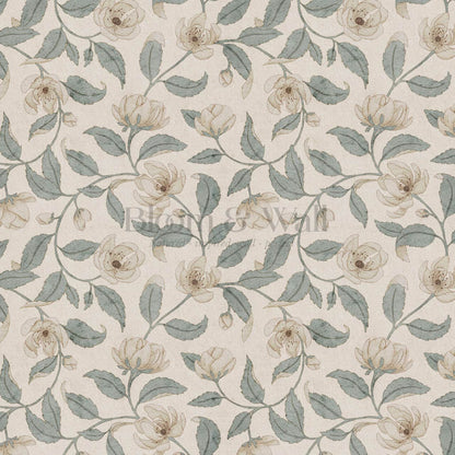 Zoona Garden Ramble Neutral Bone Sea Glass Wallpaper
