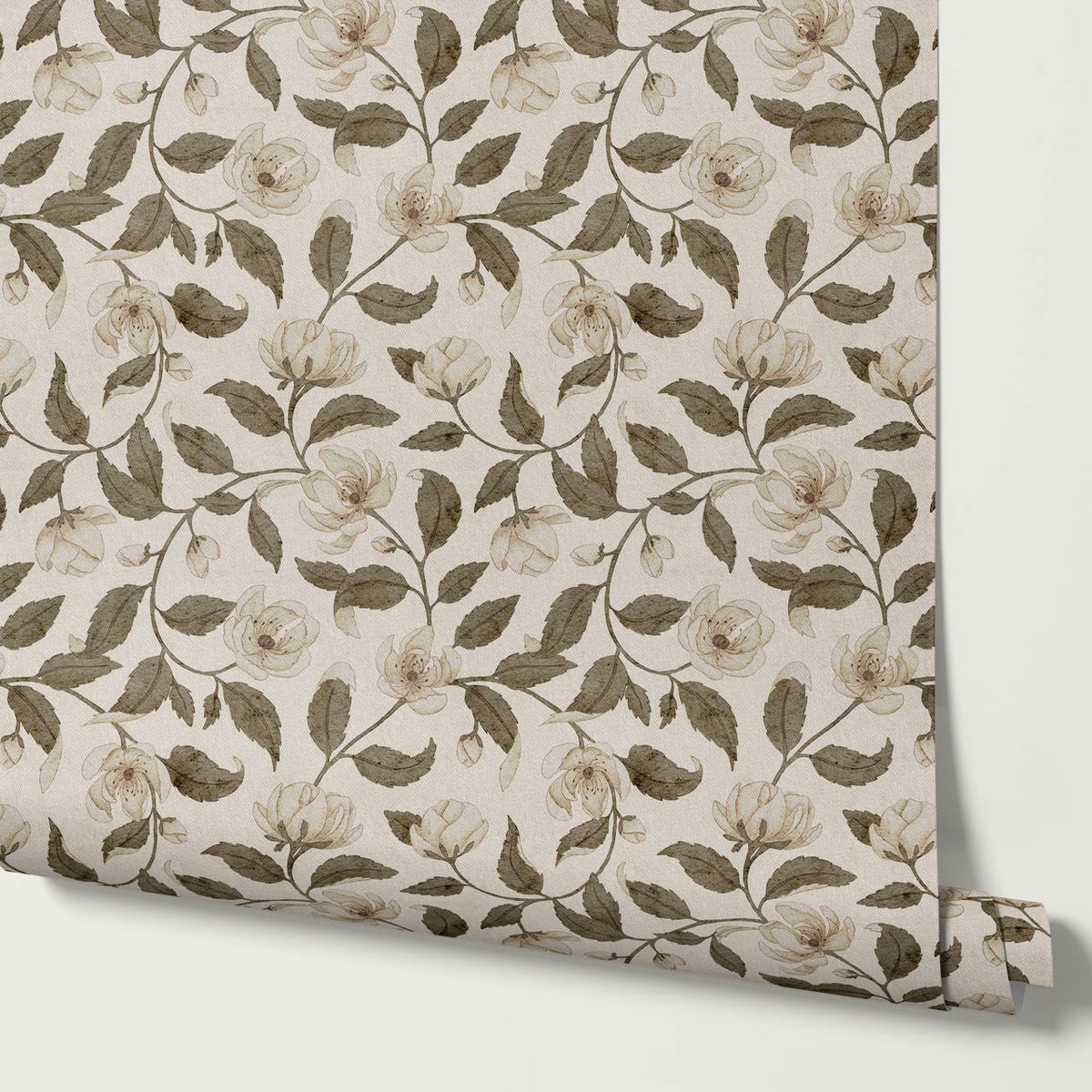 Zoona Garden Ramble Neutral Bone Brown Wallpaper