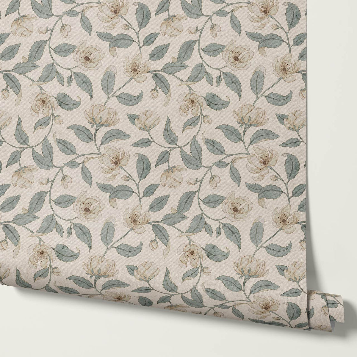 Zoona Garden Ramble Neutral Bone Sea Glass Wallpaper
