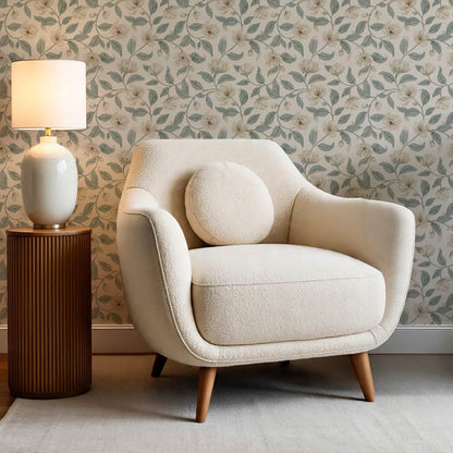 Zoona Garden Ramble Neutral Bone Sea Glass Wallpaper