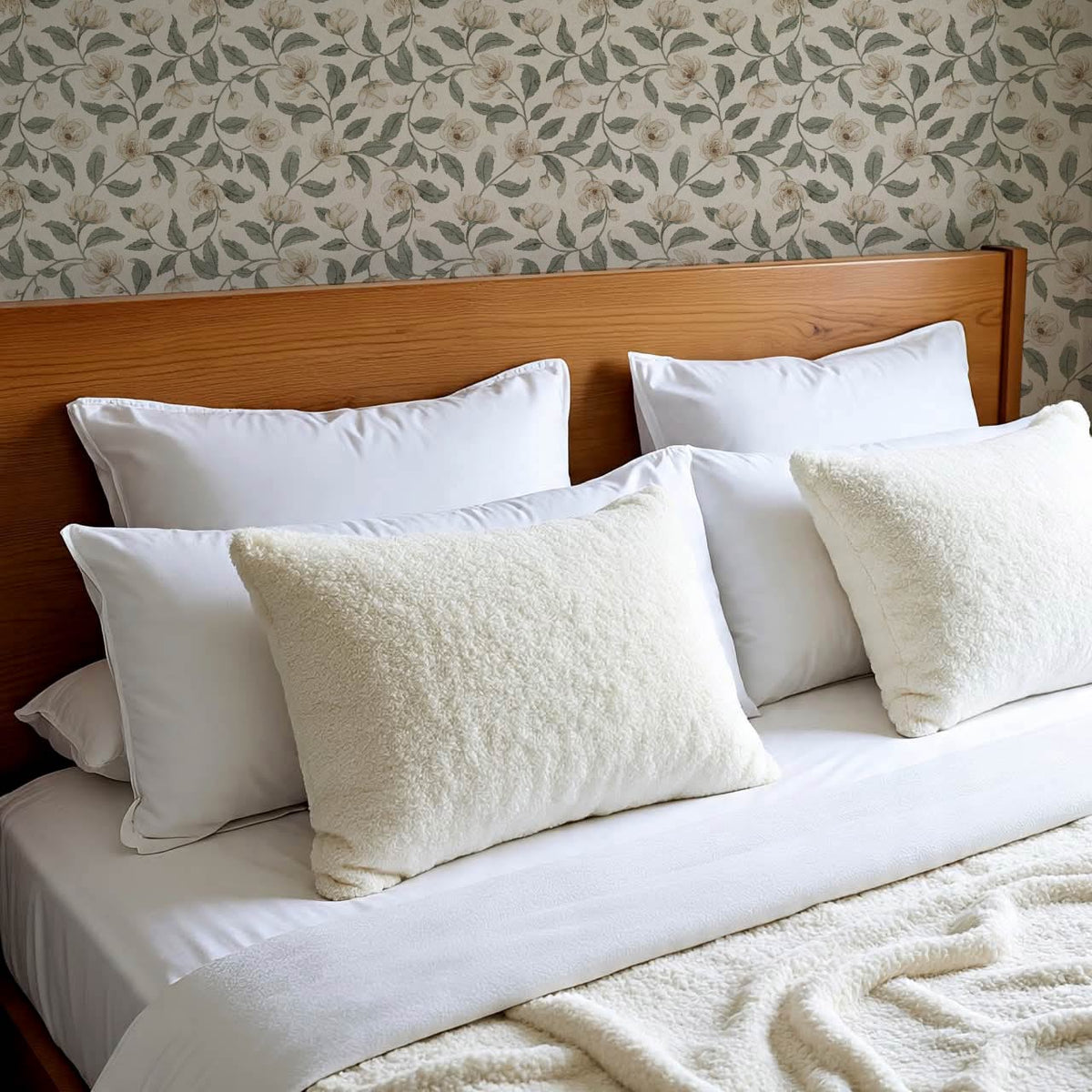 Zoona Garden Ramble Neutral Bone Olive Wallpaper