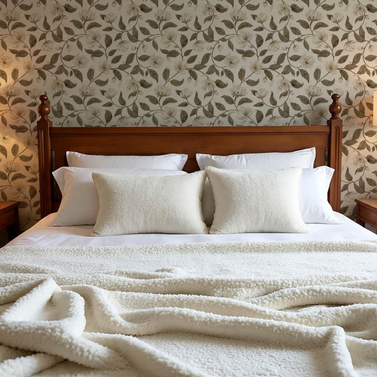 Zoona Garden Ramble Neutral Bone Brown Wallpaper
