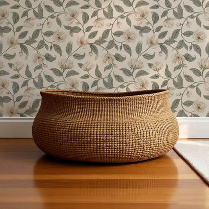 Zoona Garden Ramble Neutral Bone Olive Wallpaper