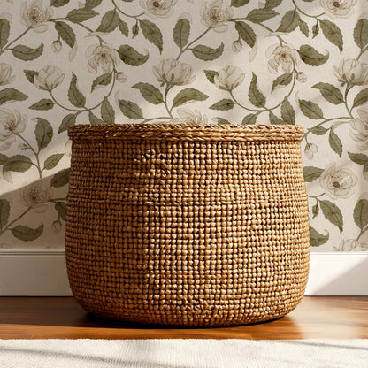 Zoona Garden Ramble Neutral Bone Sage Wallpaper