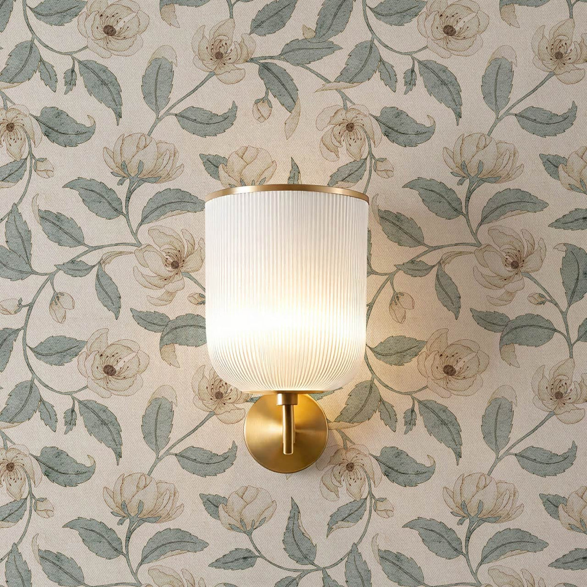 Zoona Garden Ramble Neutral Bone Sea Glass Wallpaper