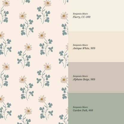 Zulma Daisy Dee Cream Beige Wallpaper