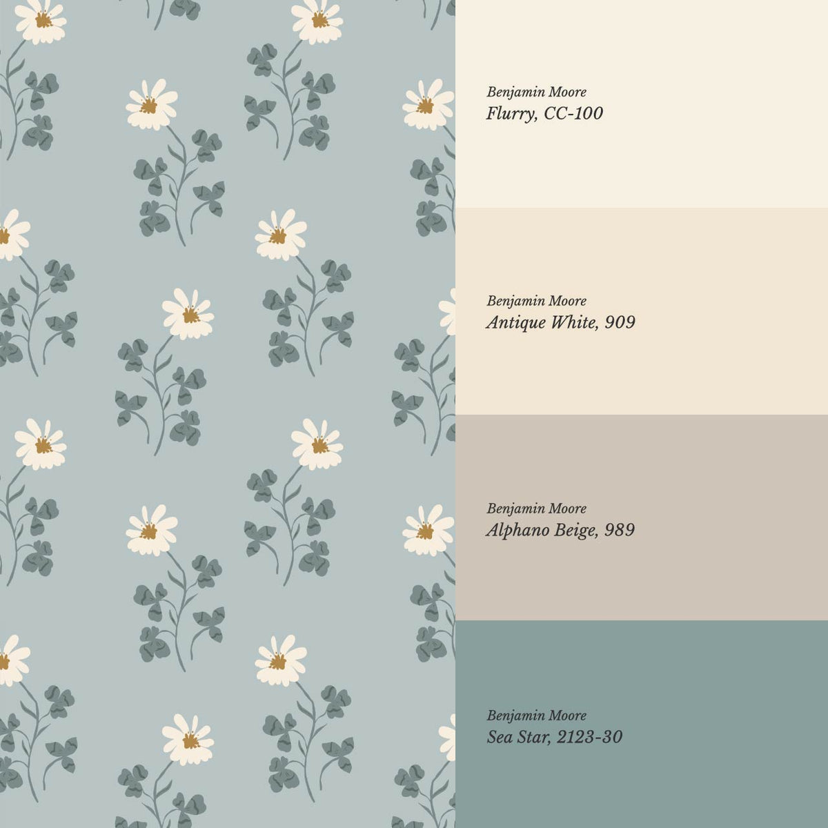Zulma Daisy Dee Pale Breeze Cream Wallpaper
