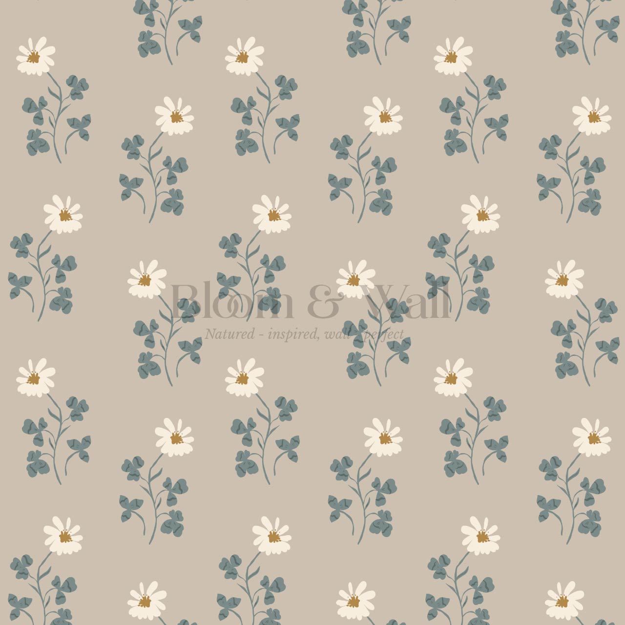 Zulma Daisy Dee Taupe Cream Wallpaper
