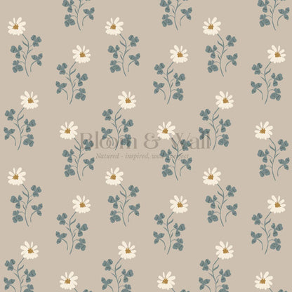 Zulma Daisy Dee Taupe Cream Wallpaper