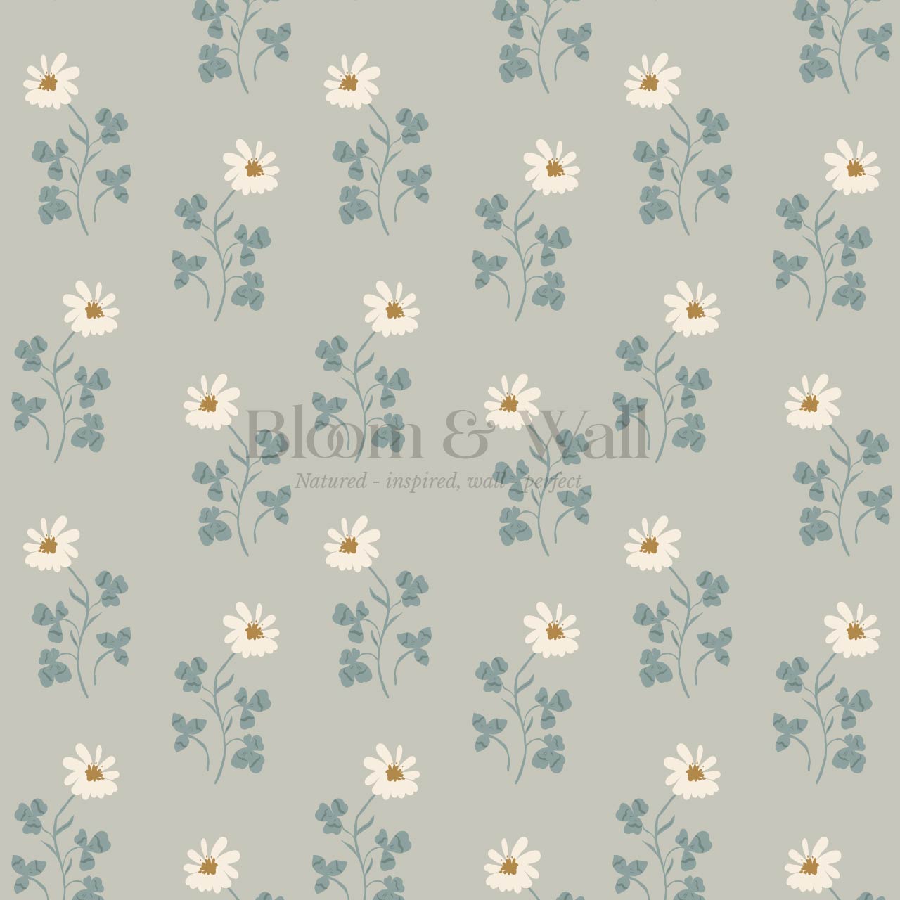 Zulma Daisy Dee Pale Sage Cream Wallpaper