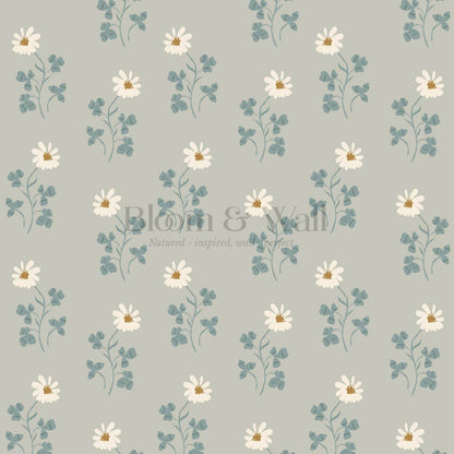 Zulma Daisy Dee Pale Sage Cream Wallpaper