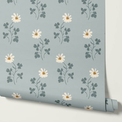 Zulma Daisy Dee Pale Breeze Cream Wallpaper